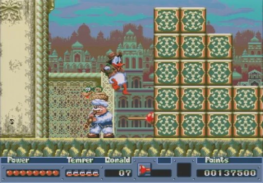 En plus d’immobiliser temporairement les ennemis, la ventouse permet à Donald d’atteindre les plateformes inaccessibles. Un objet indispensable pour poursuivre l’aventure.