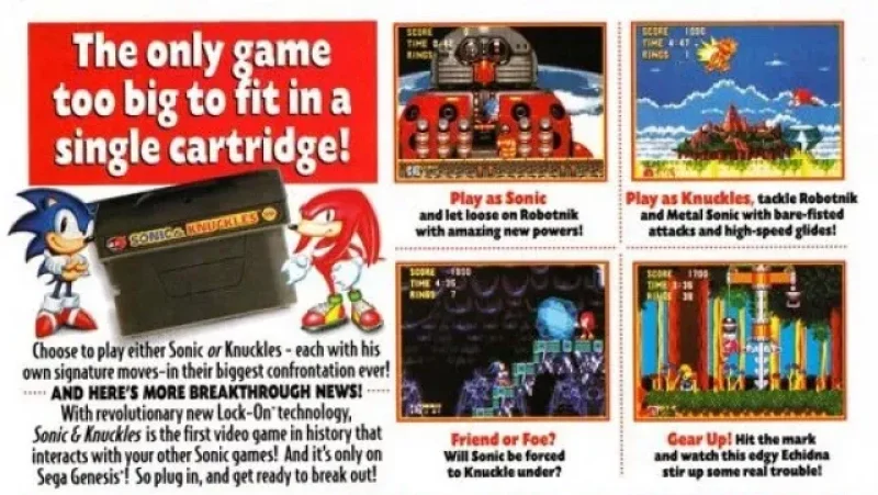 Publicité américaine de Sonic & Knuckles